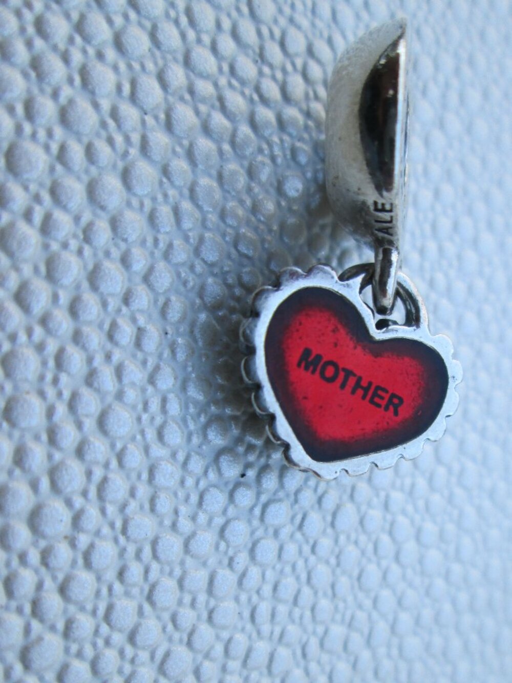 Pandora Red Enamel Mother Heart Dangle Charm